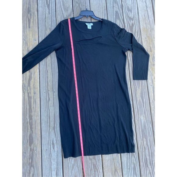 Ming Wang Black Cut-Out 3/4 Sleeve Knit Dress, Size XL, MSRP $286+ - Picture 7 of 8